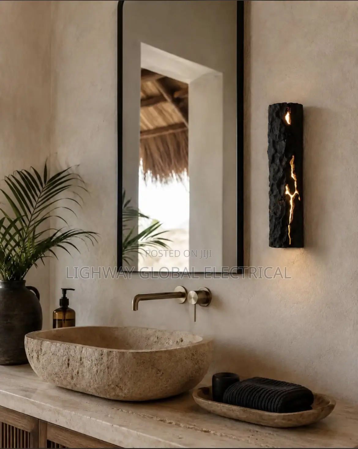 Retro Imitation Rock Resin Luxury Villa Wall Lamp