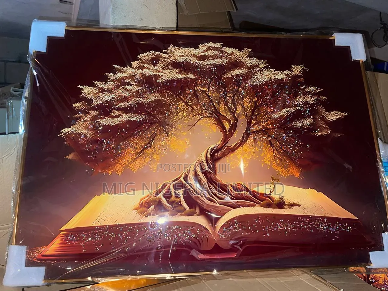 Wall Acrylic Tree Artwork Glass Frame 70cmx100cm
