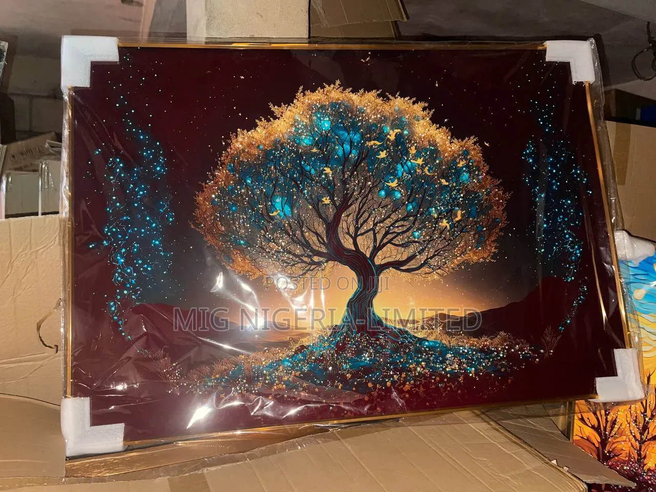 Wall Acrylic Tree Artwork Glass Frame 70cmx100cm