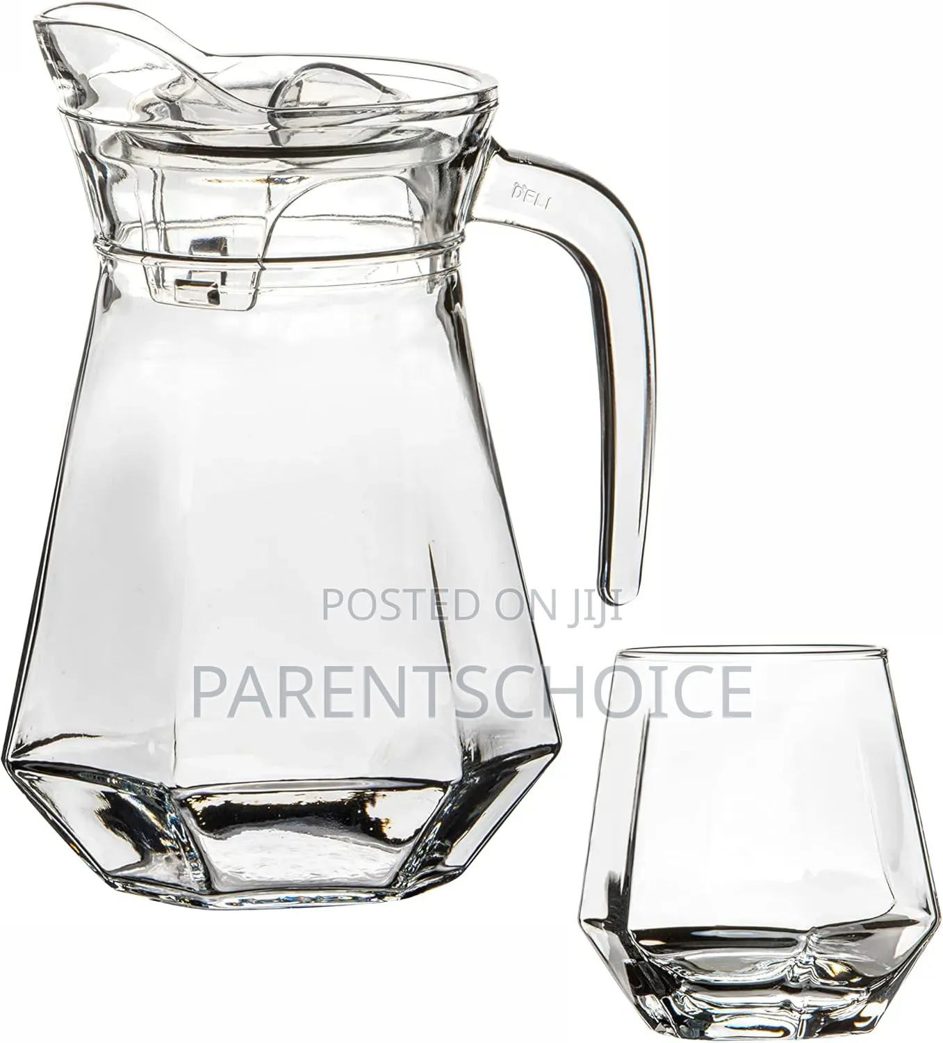 Glass Diamond Water Set – 5 Pieces