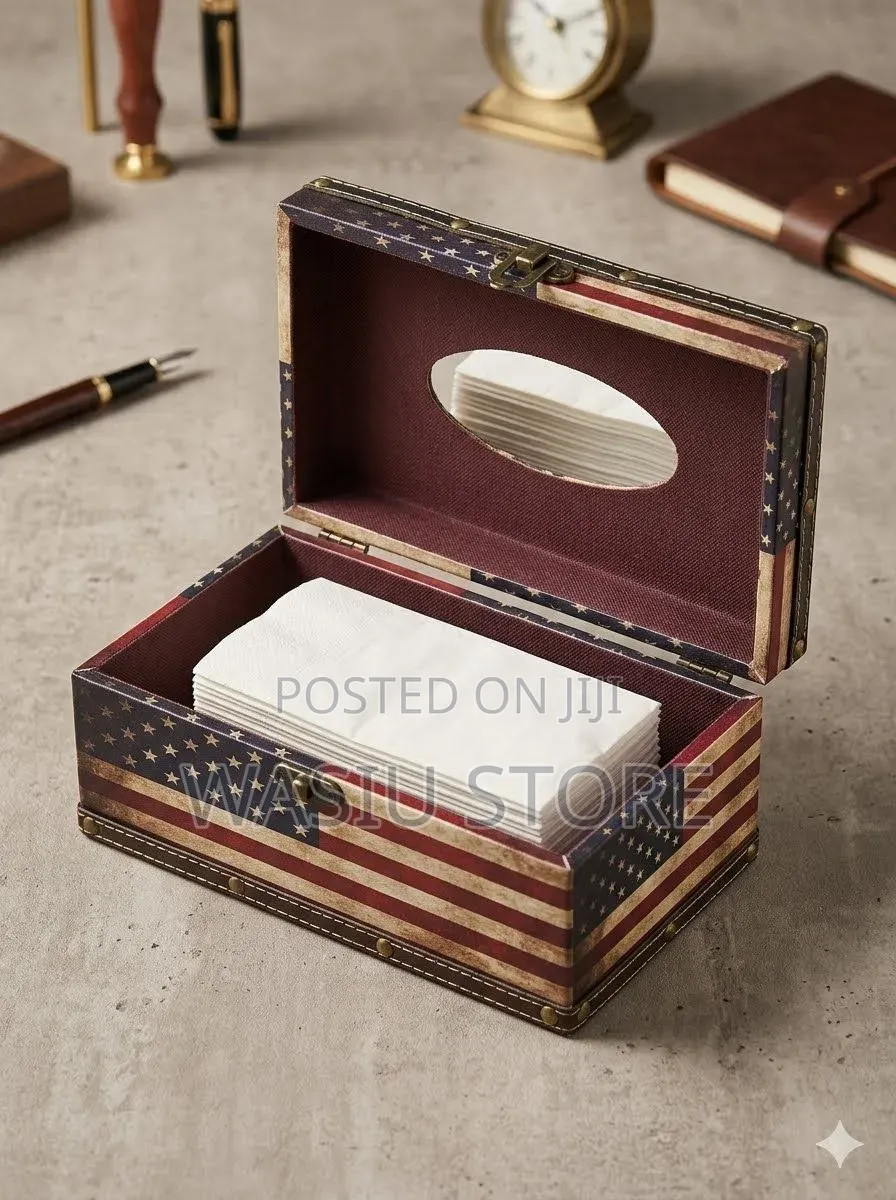 Juvale American Usa Flag Rectangular Tissue Box