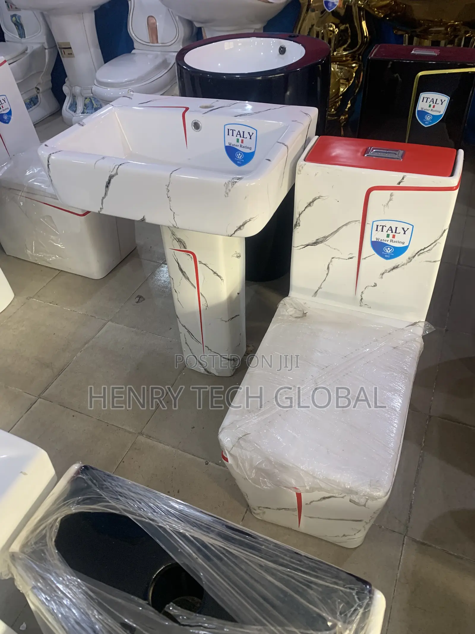 Executive Wc Set ( White and Red Color Design)