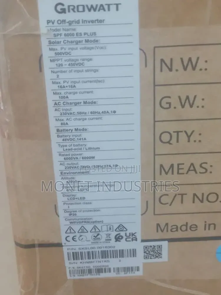 6kva 48v Growatt Hybrid Inverter