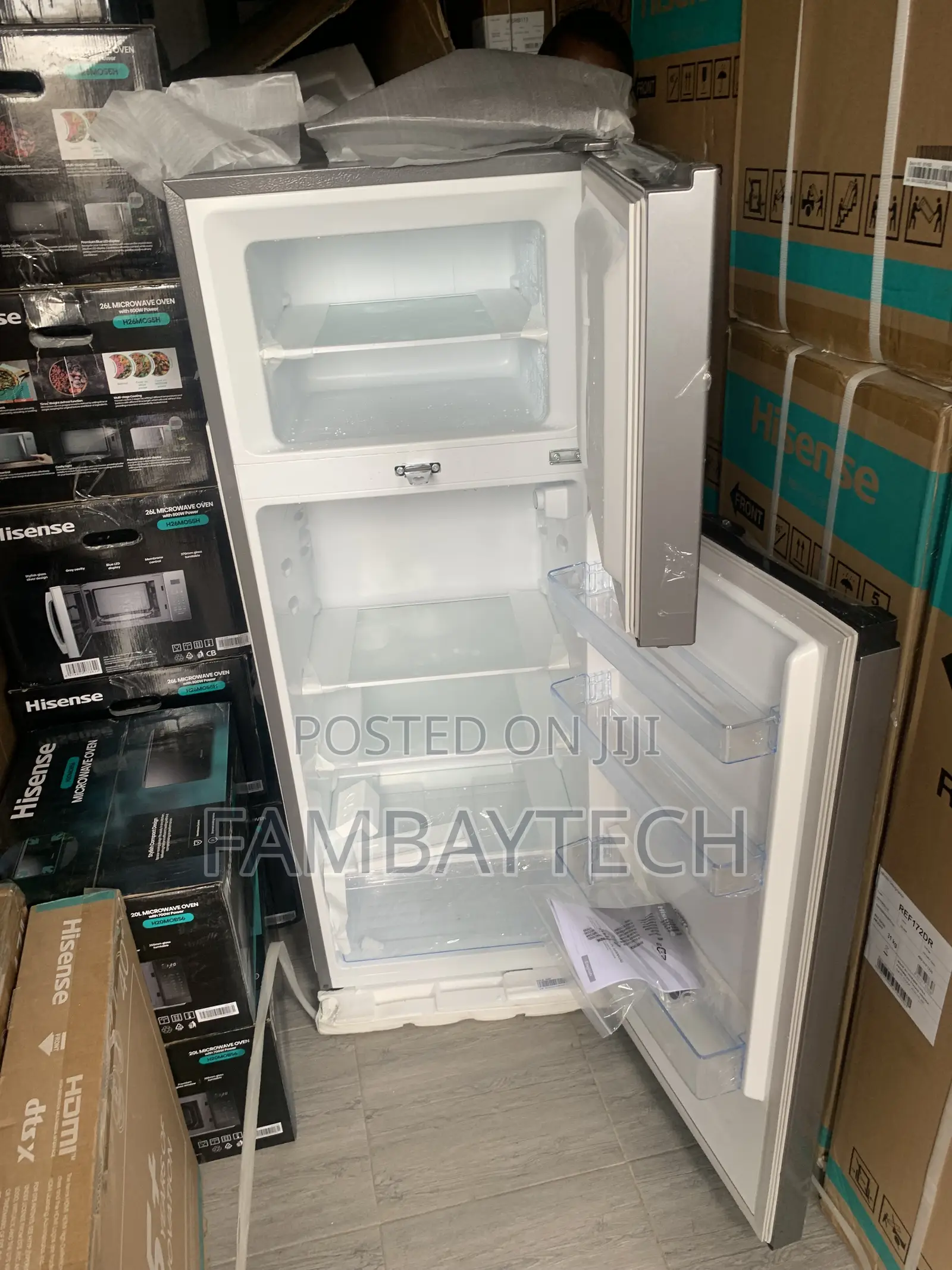 Sleek-Dark Silver Hisense 205liters Refrigerator