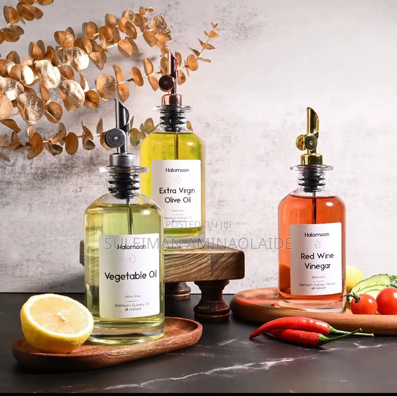 500ml Glass Oil Bottle With Golden Nozzle