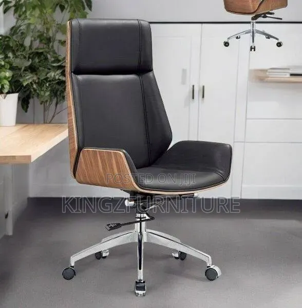 Black Faux Leather Office Chair