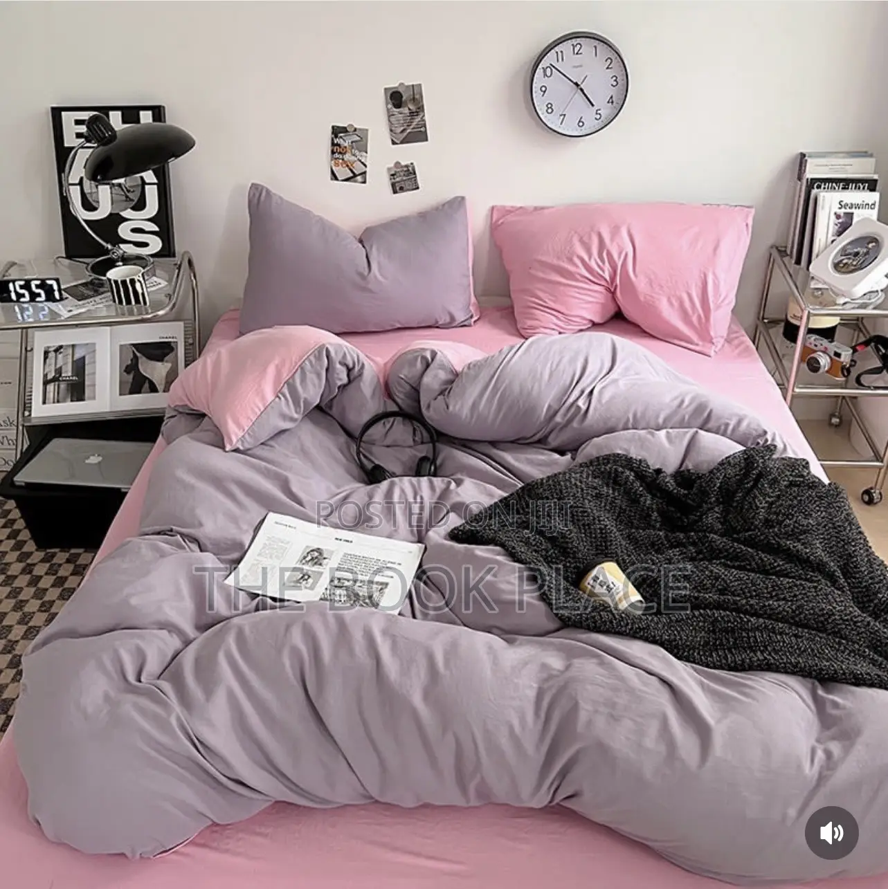 Lilac and Pink Pure Cotton American Bedding Set