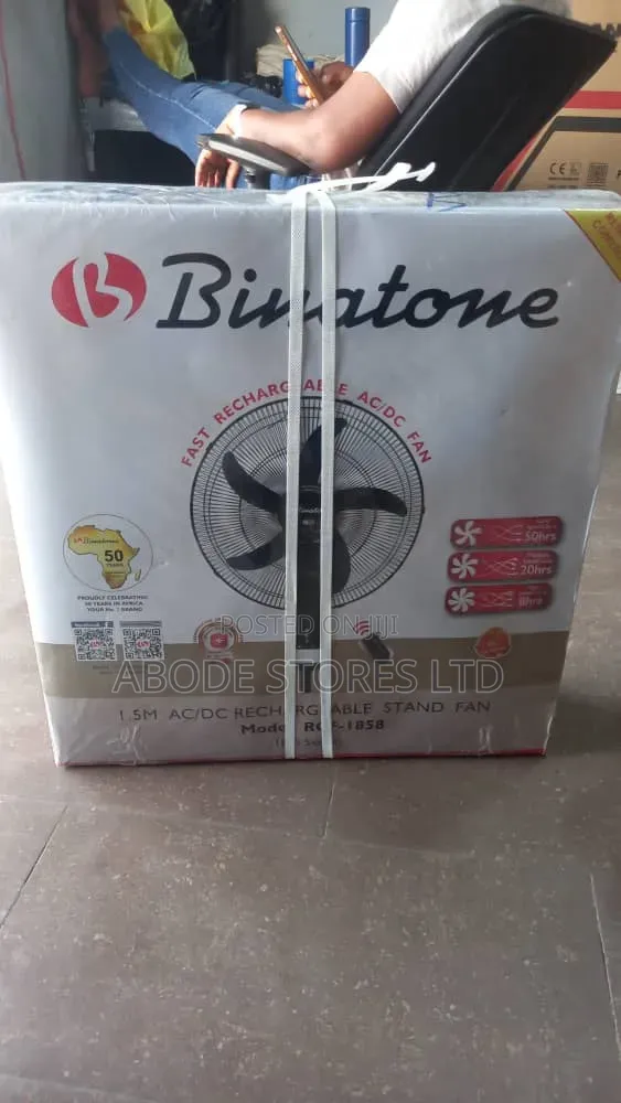 Binatone 1.5m Ac/Dc 18" Rechargeable Stand Fan Model RCF-1858