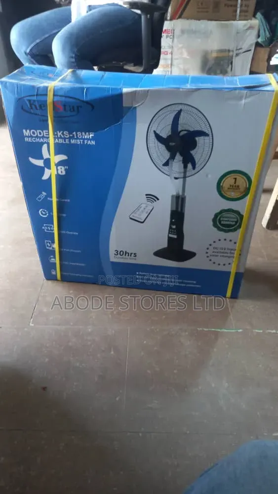Kenstar Rechargeable Standing Fan With 5 Blade 18inches.