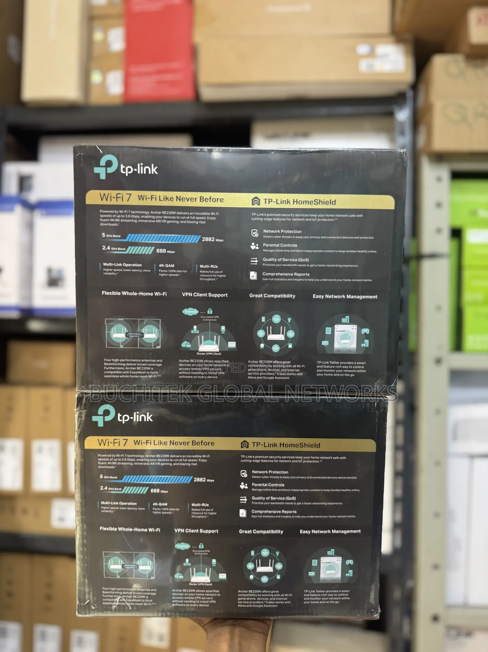 Tp-Link Archer Be220w Be3600 Dual-Band Wi-Fi 7 Router.