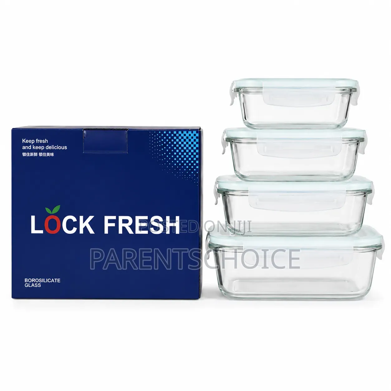 Lock Fresh Borosilicate Glass Food Storage Containers – 4pcs Set