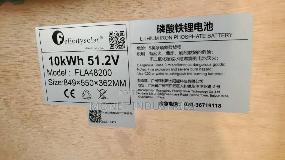 10kwh 51.2v Felicity Lithium Batteries