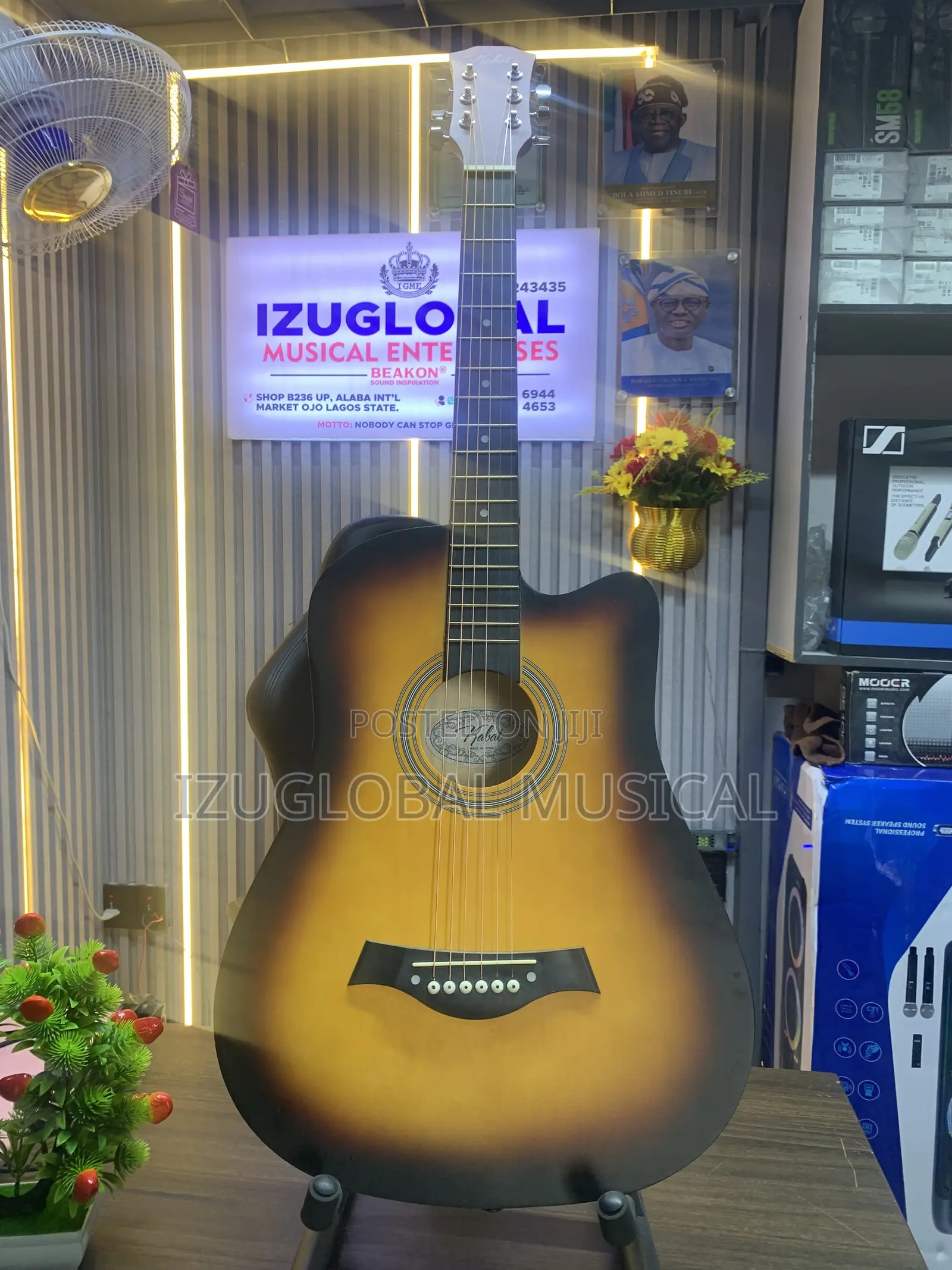 38’’ Inches Box Guitar With Bag and Belt With Stand