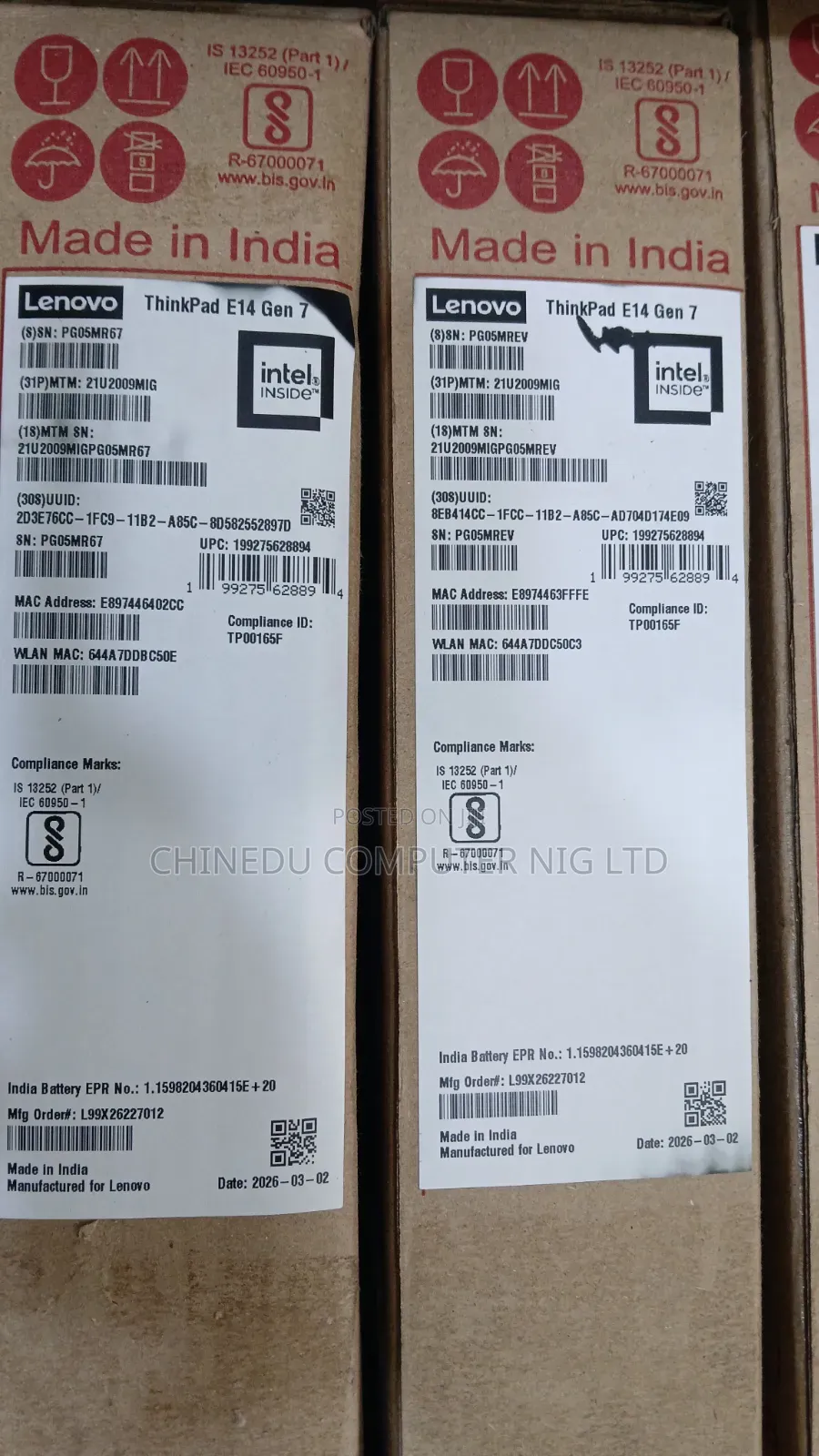 New Laptop Lenovo 16GB Intel Core Ultra 5 SSD 512GB