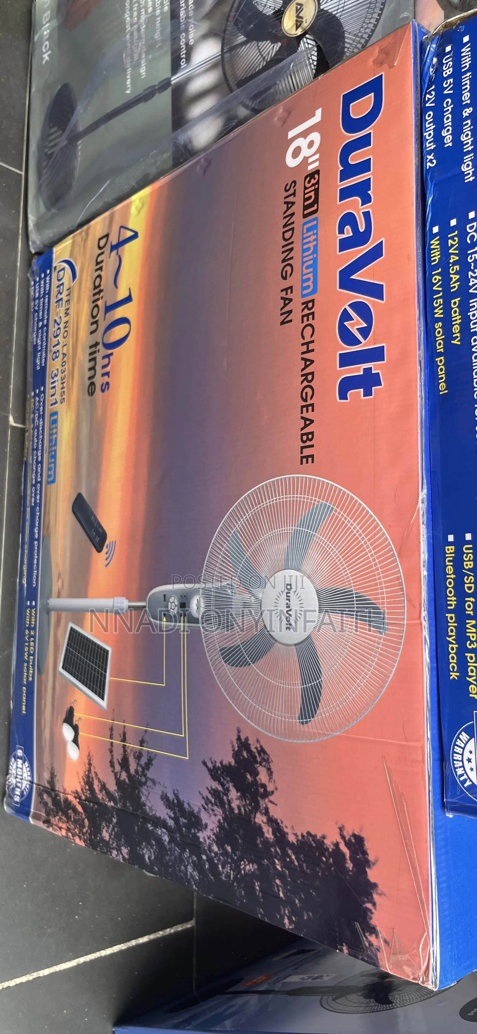 18” Duravolt Rechargeable Fan