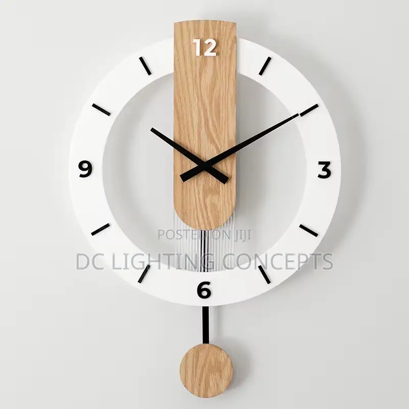 Modern Minimalist Hipster Wood Wall Clock 1 Piece Wall Light