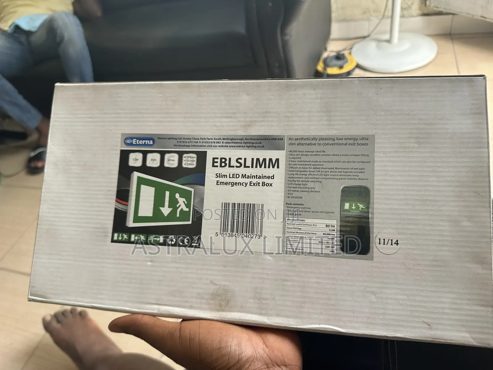 Eterna Slim Led Maintained Emergency Exit Box
