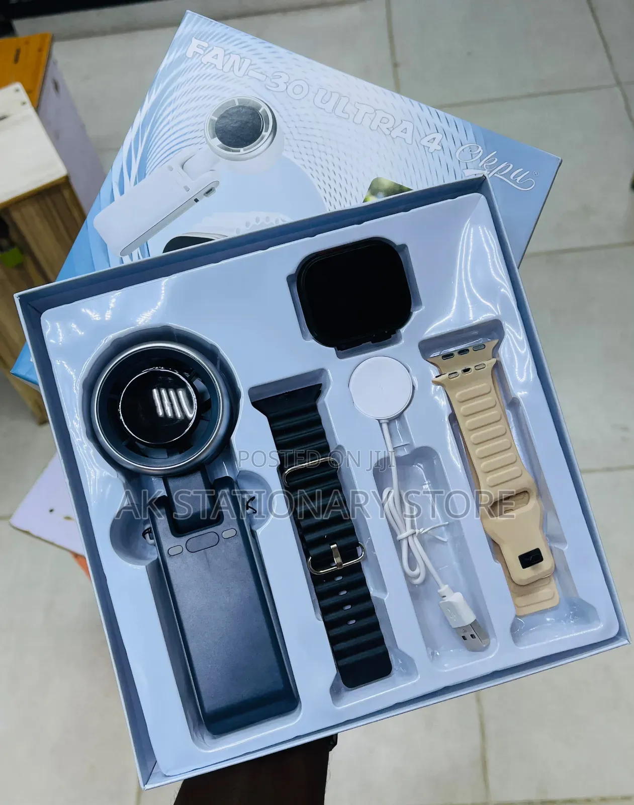 Ultra 4 Smartwatch With Smart Fan 30 Portable Cooling Fan