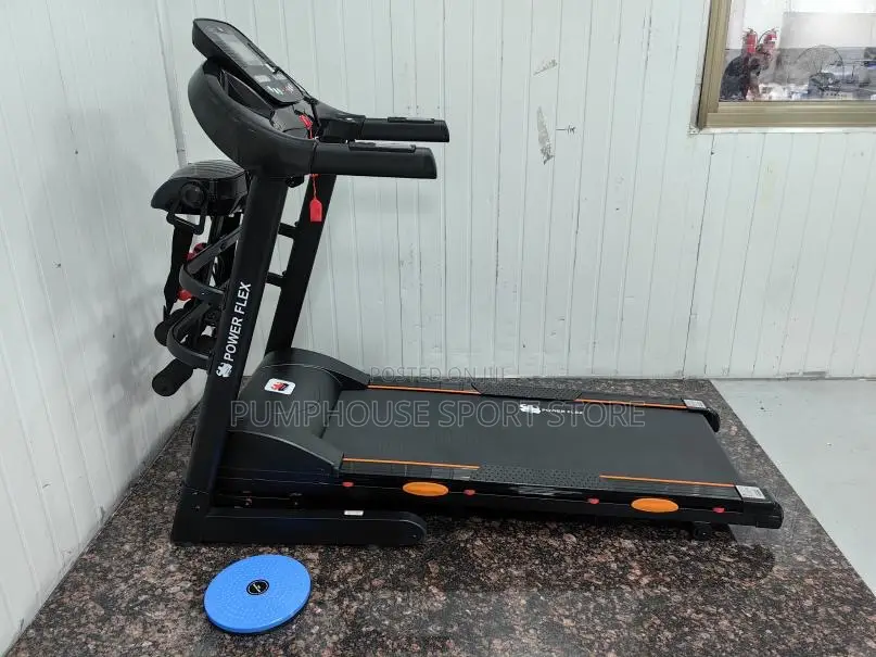 Free Gym Glove With 3hp Power Flex Treadmill (Massager, Dumbbells)