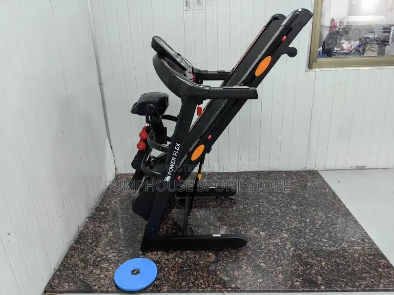 Free Gym Glove With 3hp Power Flex Treadmill (Massager, Dumbbells)