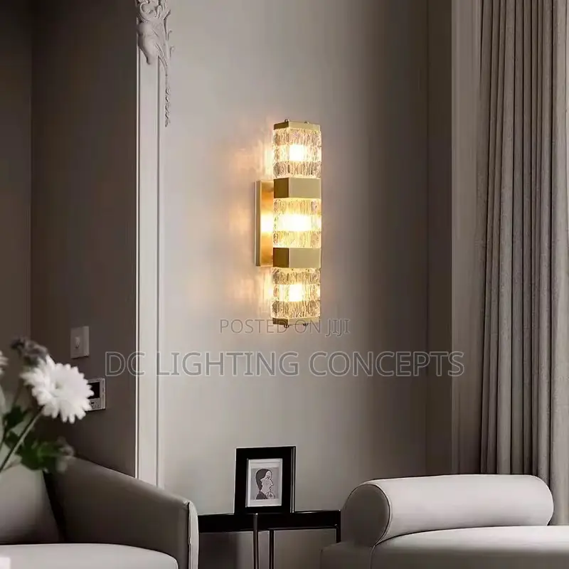Modern Luxury Crystal Rectangular Glass Wall Lamp