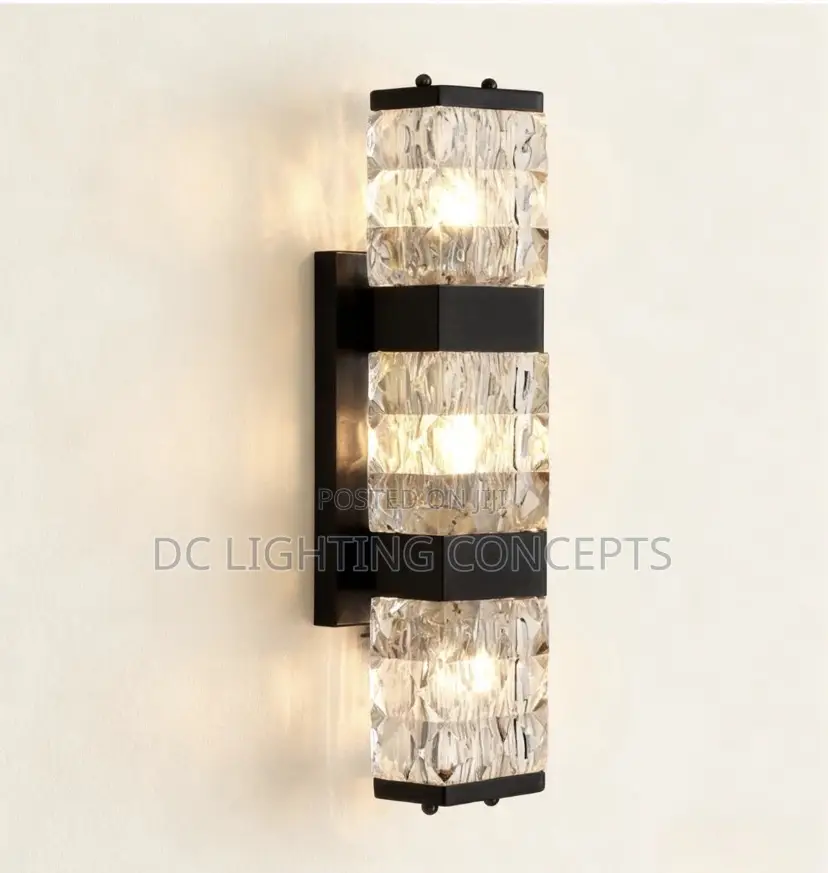 Modern Luxury Crystal Rectangular Glass Wall Lamp