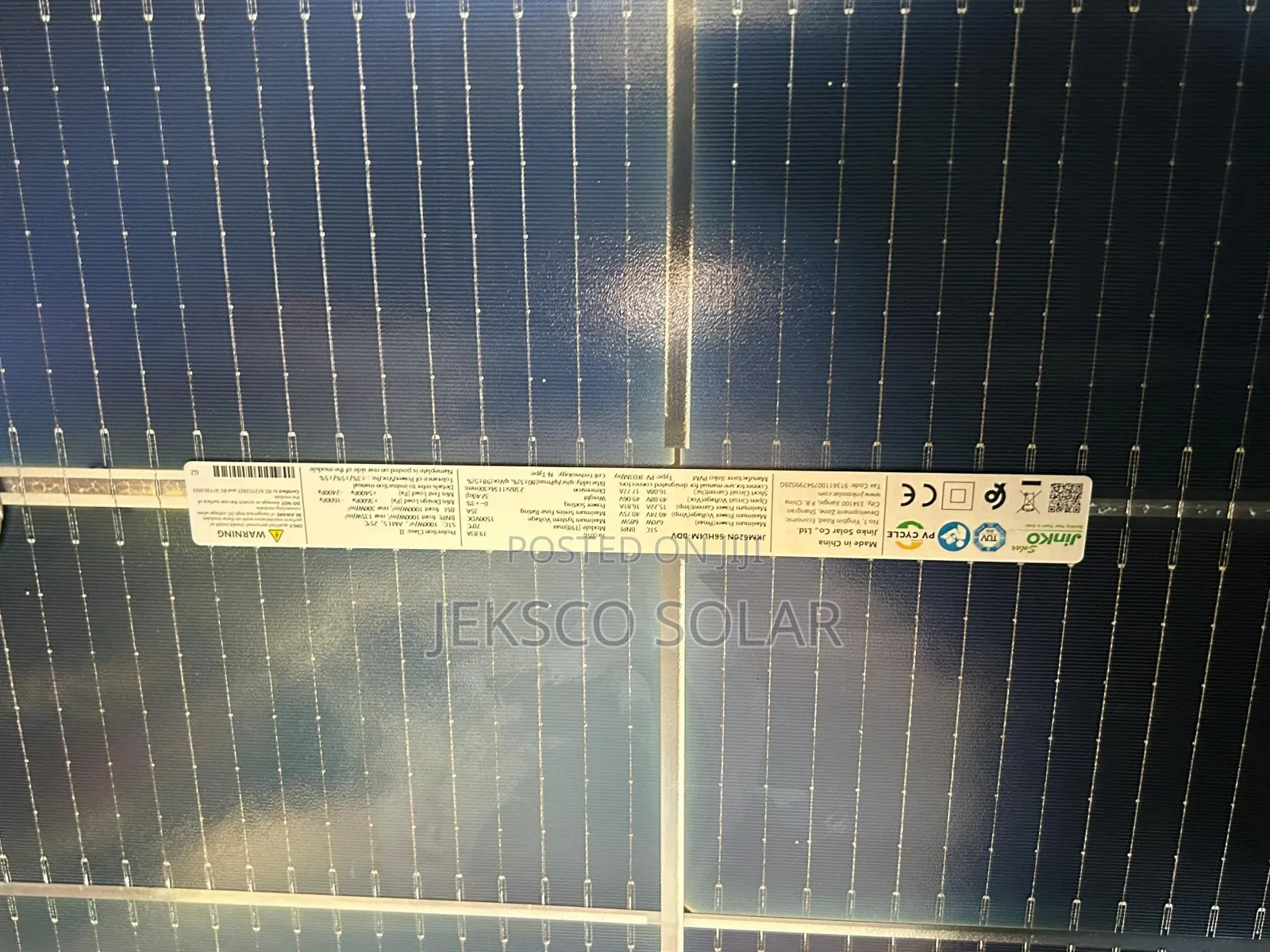 650w Original Jinko Brand New Panels, Bifacial
