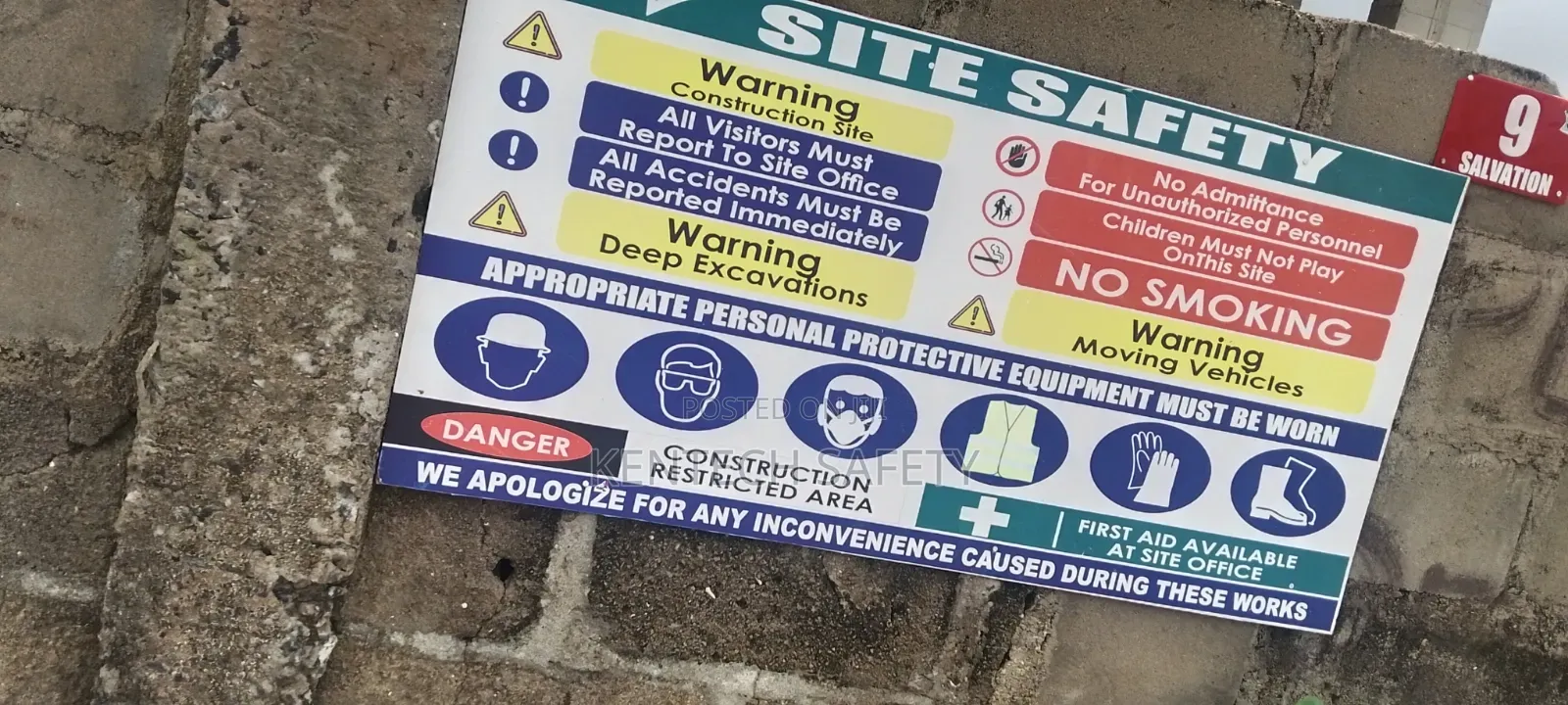 Site Safety Notice Board 2x3ft