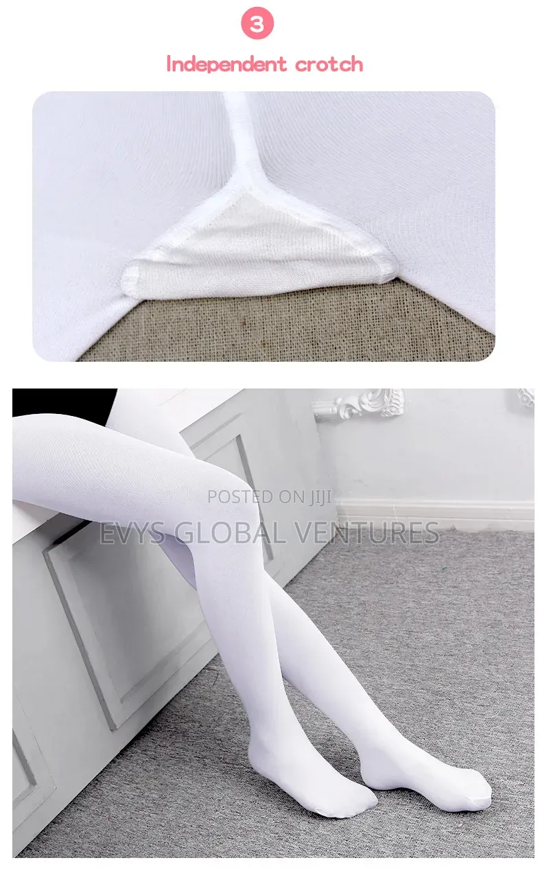Cotton Stretchy Pantyhose For Teenagers - White