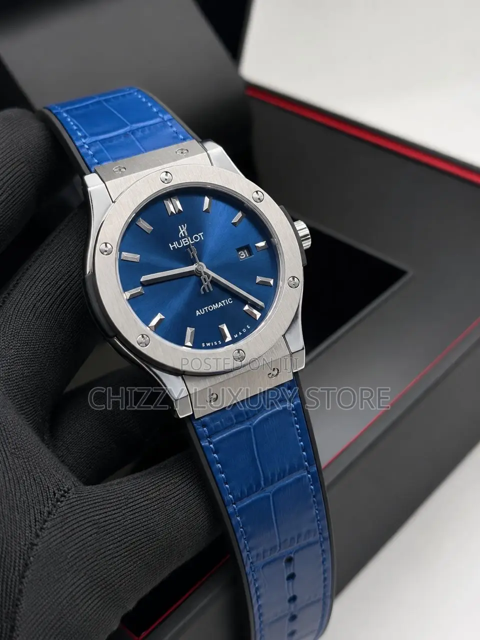 Hublot Quality Luxury Men Genuine Leather Wristwatch