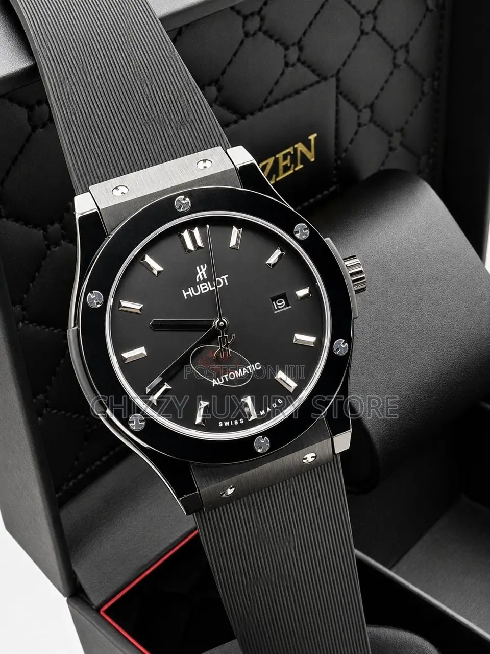 Hublot Quality Luxury Men Genuine Leather Wristwatch