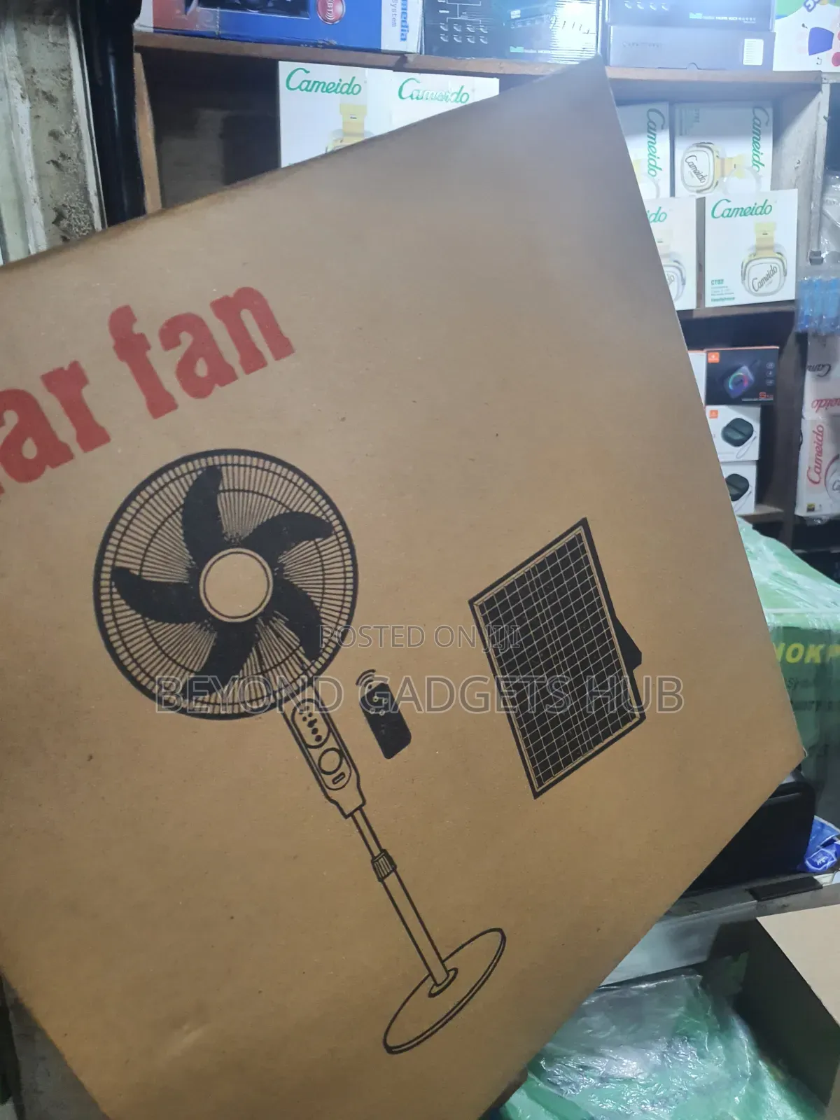 Solar Rechargeable Standing Fan With Solar Panel