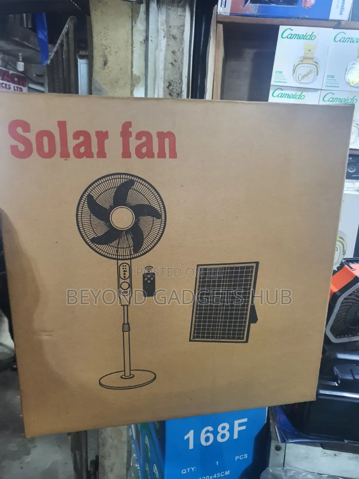 Solar Rechargeable Standing Fan With Solar Panel