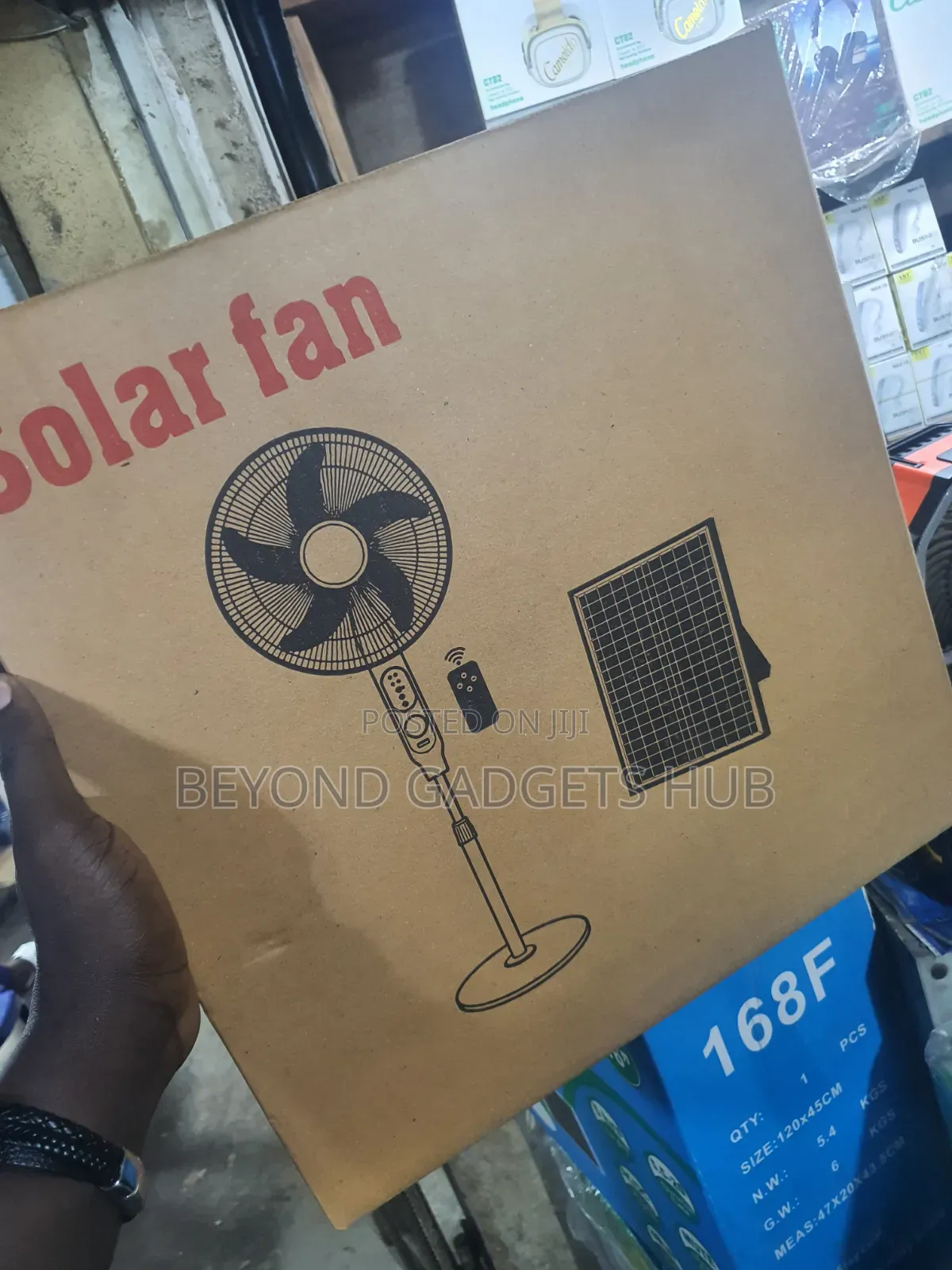 Solar Rechargeable Standing Fan With Solar Panel