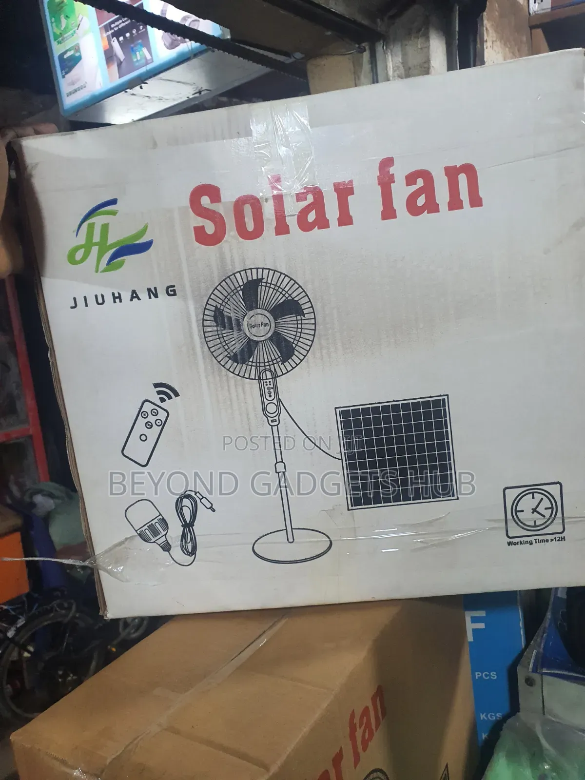 Jiuhang "16" Solar Rechargeable Standing Fan