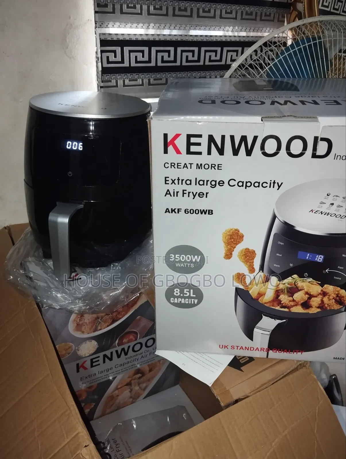 8.5 Kenwood Air Fryer Large Capacity (3500w)