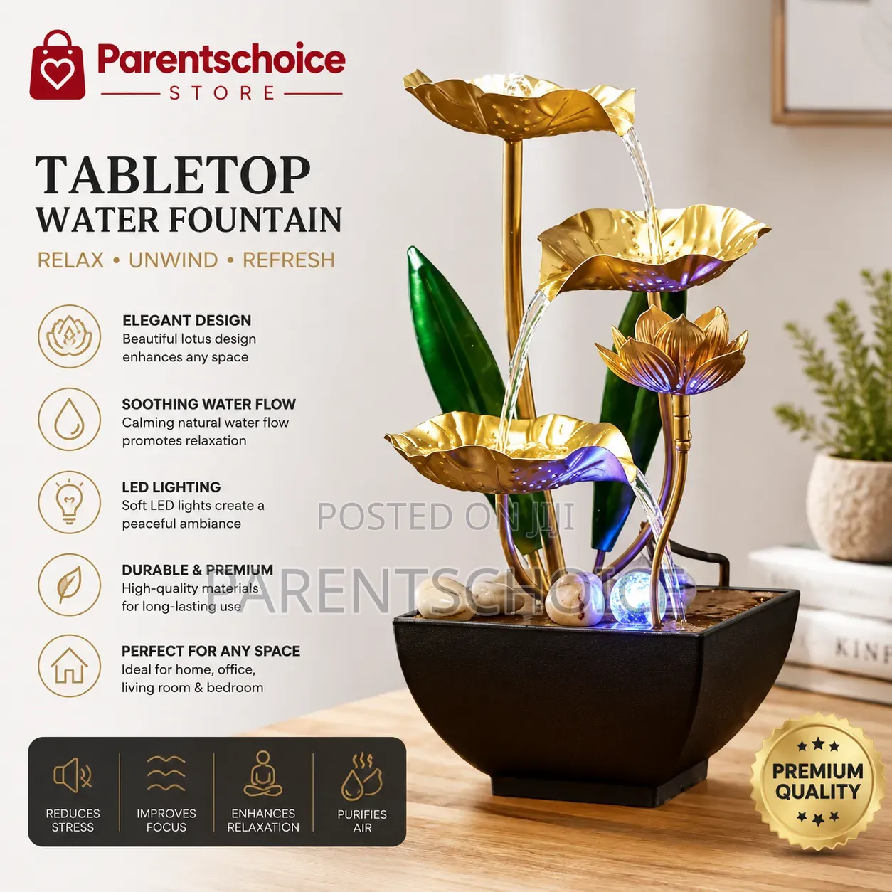 Metal Tabletop Water Fountain,