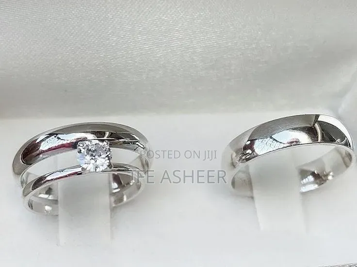 Luxury Us Couple Set of Silver Wedding Ring