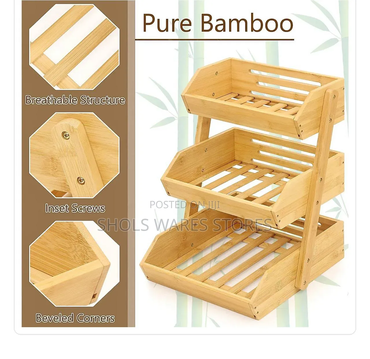 3-Tier Bamboo Countertop Organizer