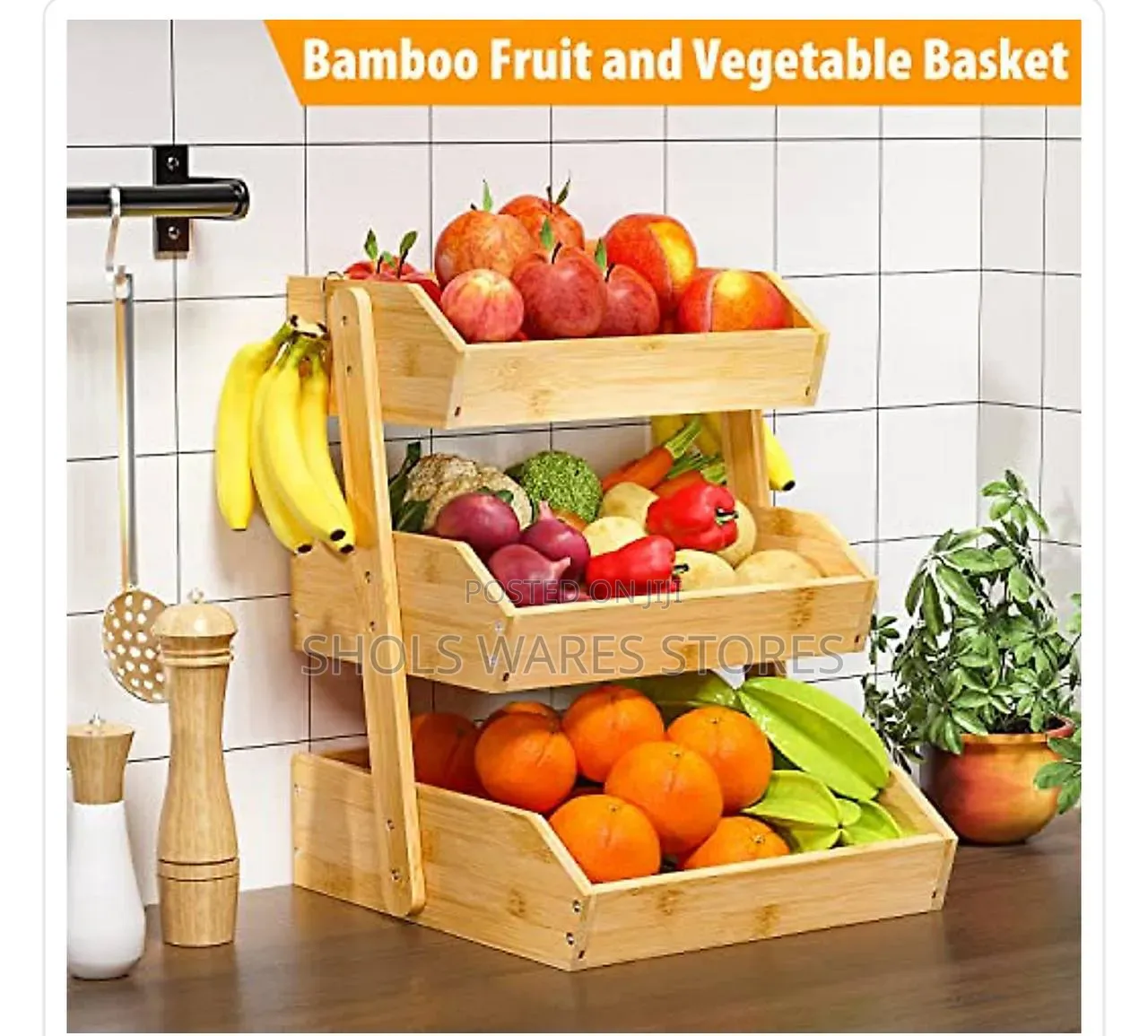 3-Tier Bamboo Countertop Organizer