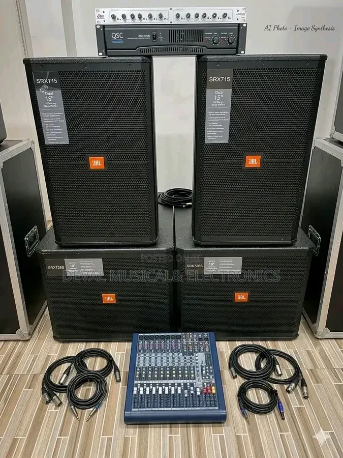 JBL Speaker and Sub, Gs7000w Amplifier,8channels Mixer and Crossover