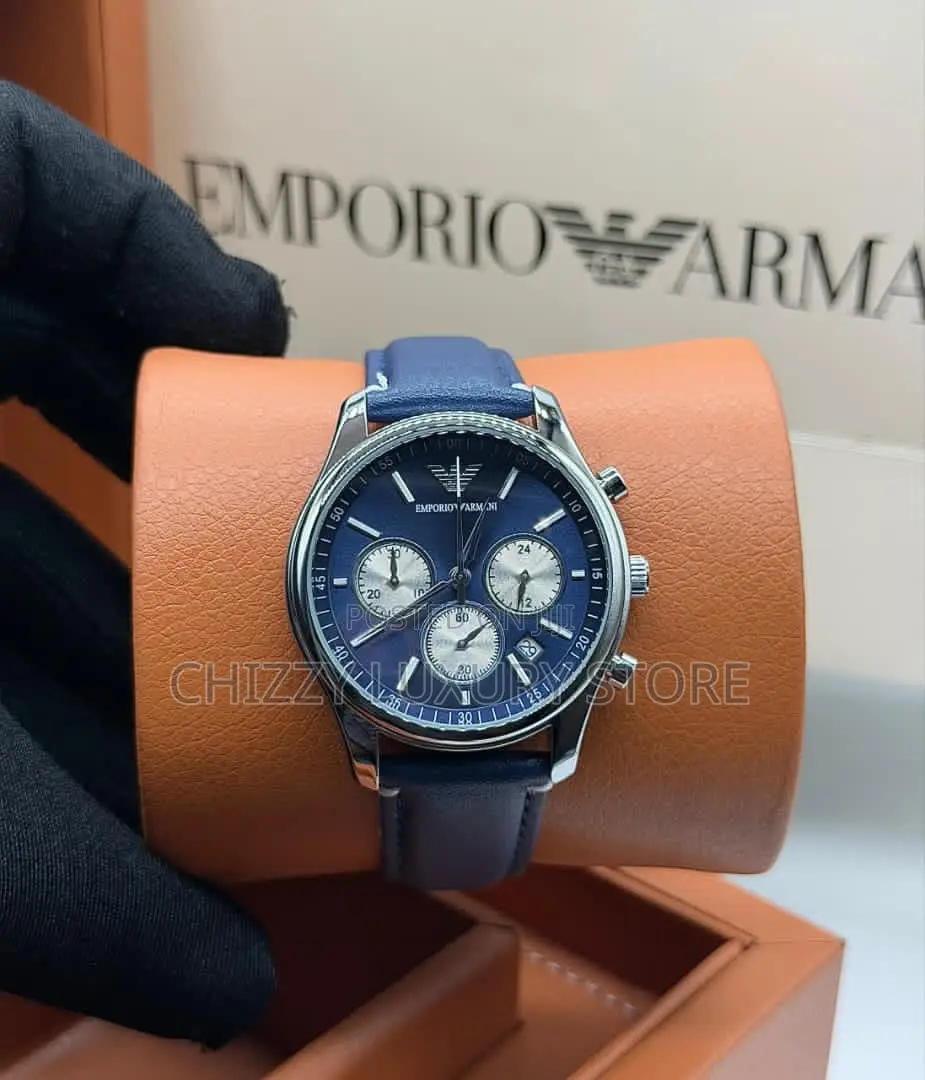 Emporio Armani Quality Men Genuine Leather Wristwatch