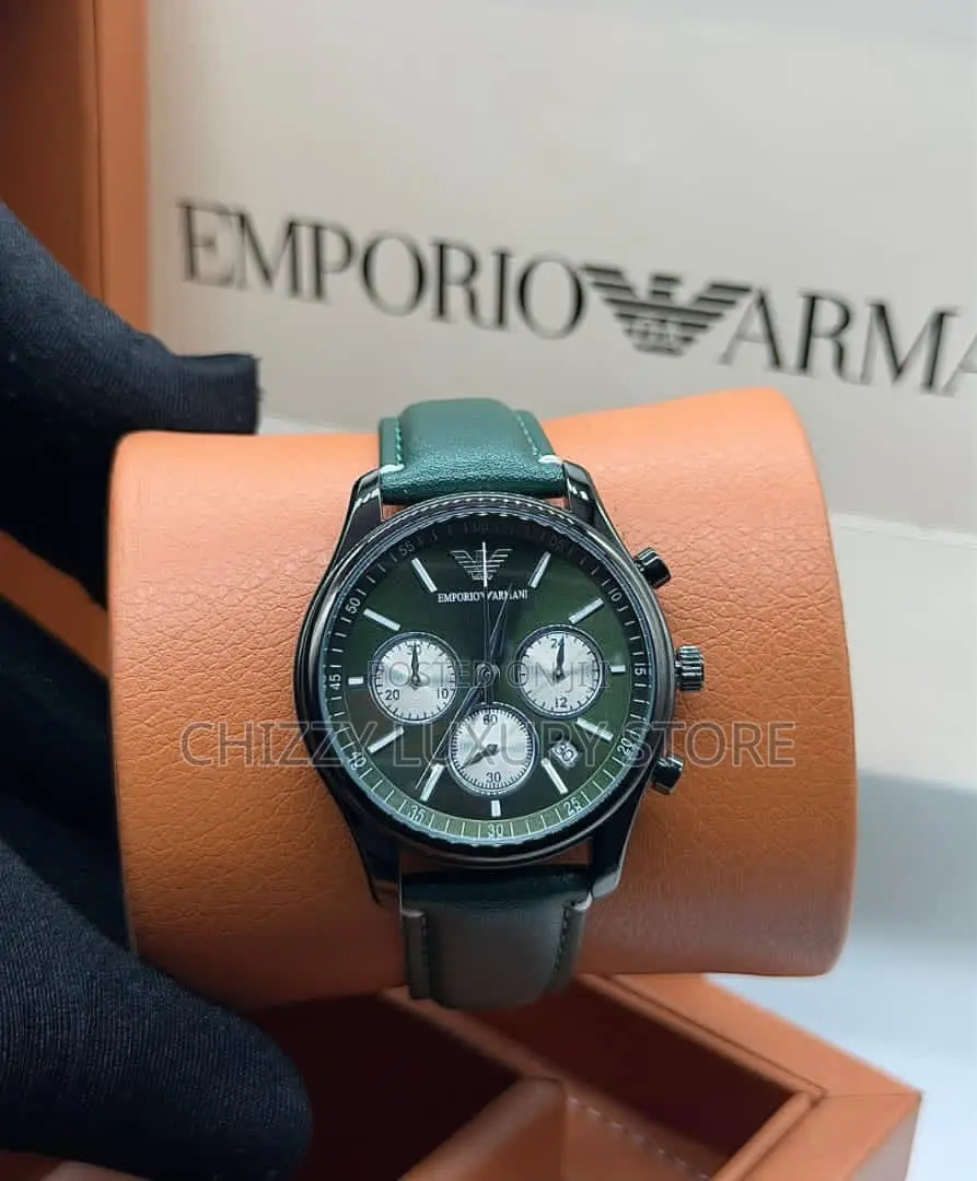 Emporio Armani Quality Men Genuine Leather Wristwatch