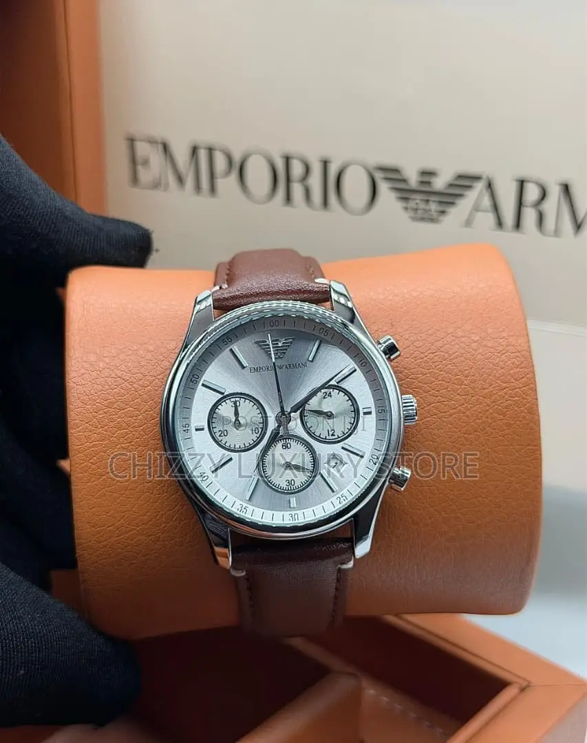 Emporio Armani Quality Men Genuine Leather Wristwatch