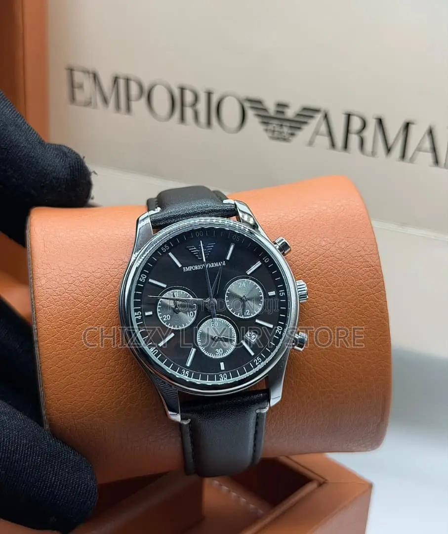 Emporio Armani Quality Men Genuine Leather Wristwatch