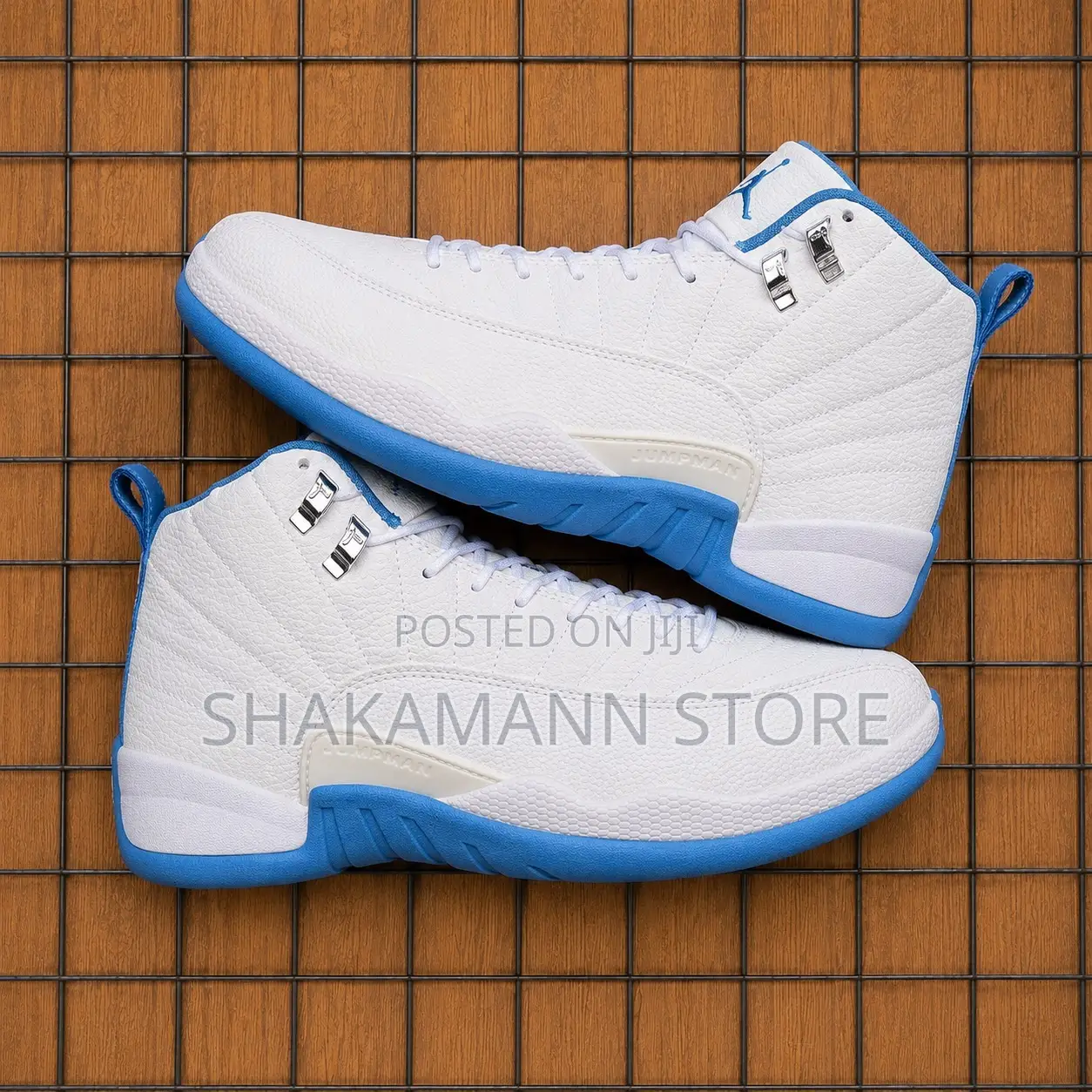 Original Air Jordan 12 Triple White and Blue