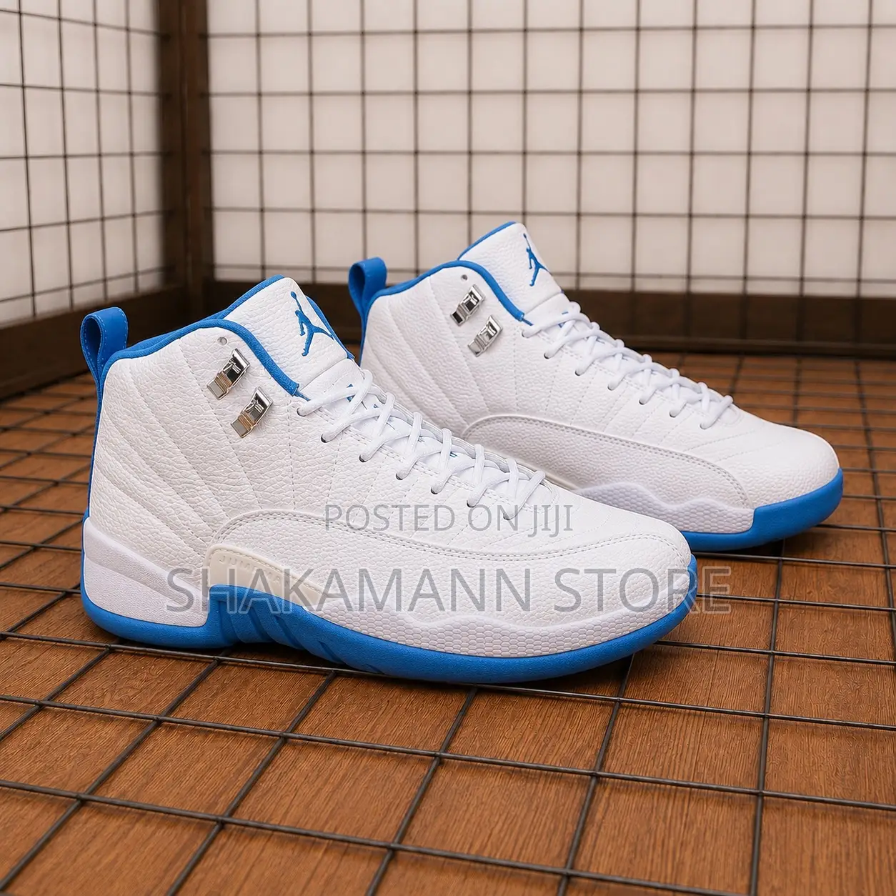 Original Air Jordan 12 Triple White and Blue