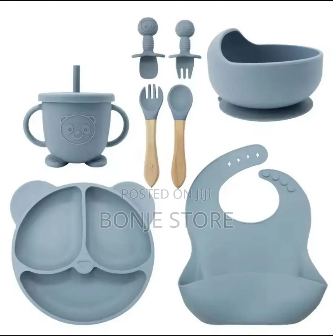 6 Sets Silicone Baby Feeding Set Microwave Oven Safe