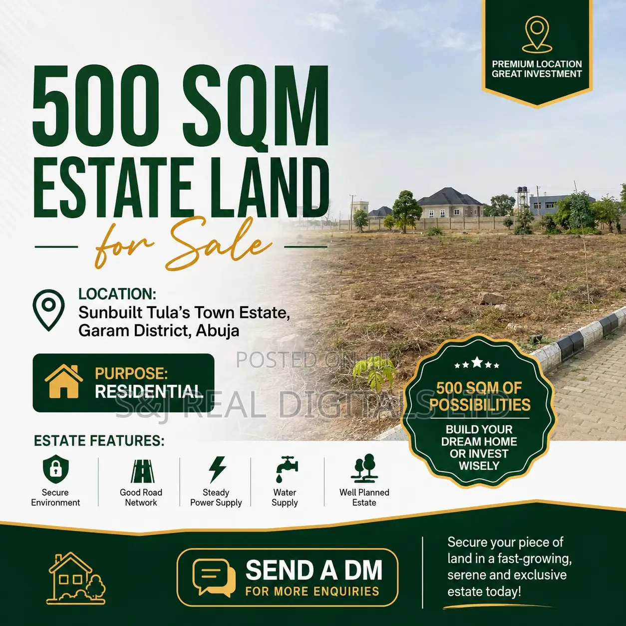 500 SQM Estate Land in Garam District