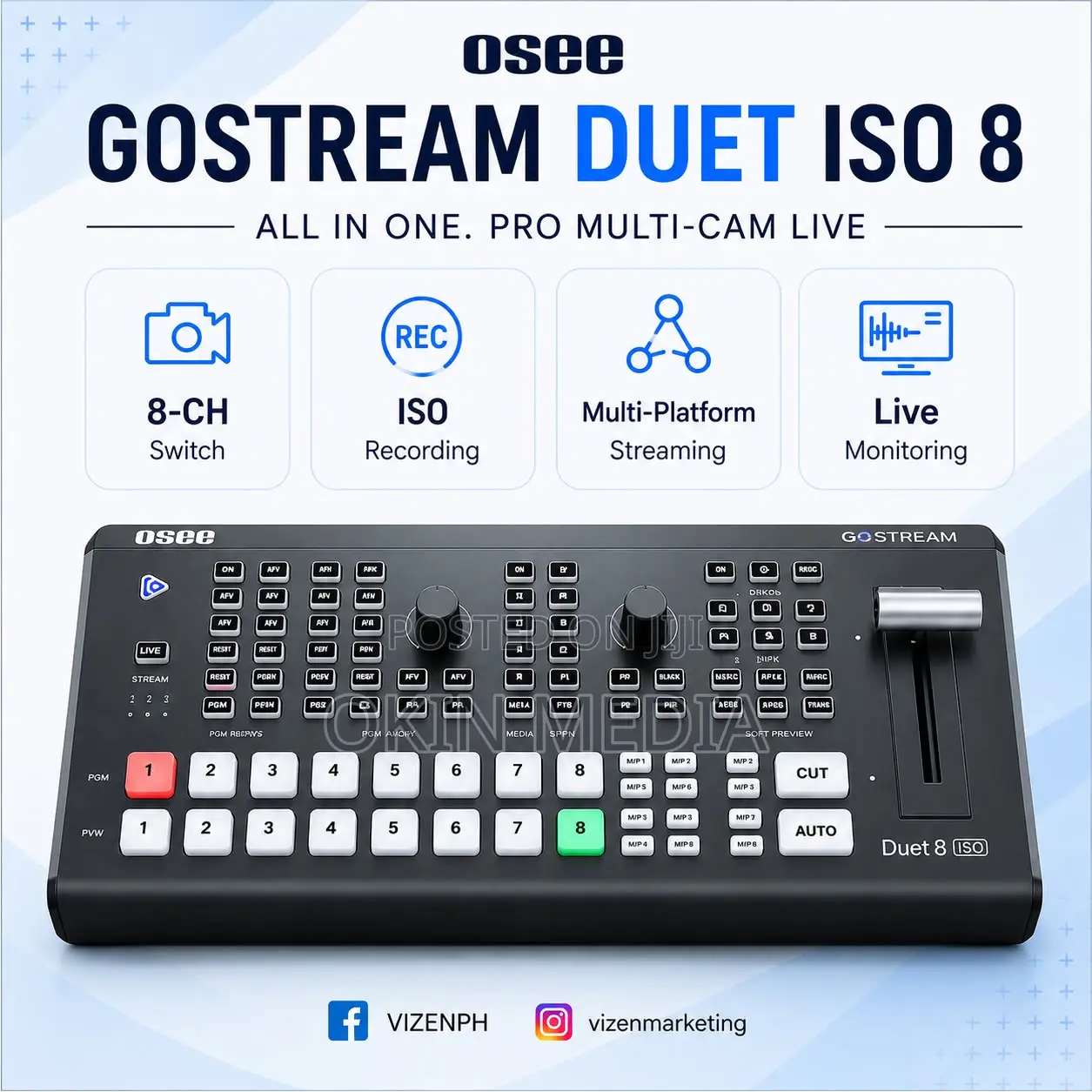Rent Osee Gostream Duet 8 Iso 8-Channel Live Stream Switcher